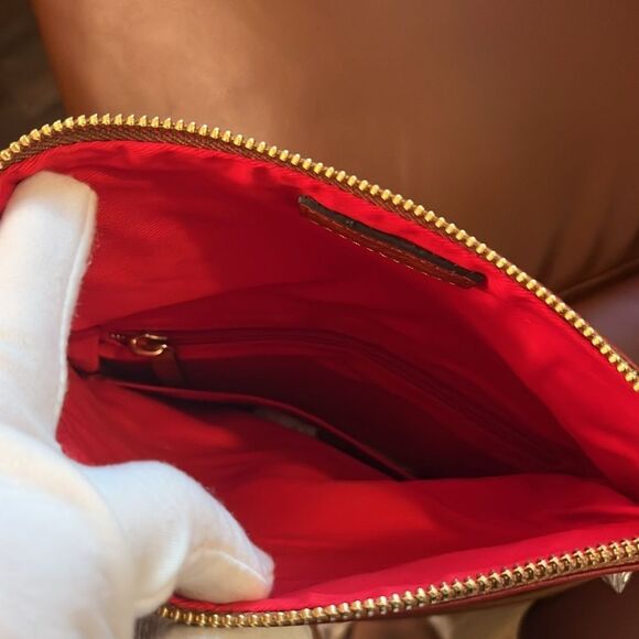 DOONEY & BOURKE PEBBLE GRAIN LEATHER FOLDOVER ZIP CROSSBODY NWT - Picture 9 of 16